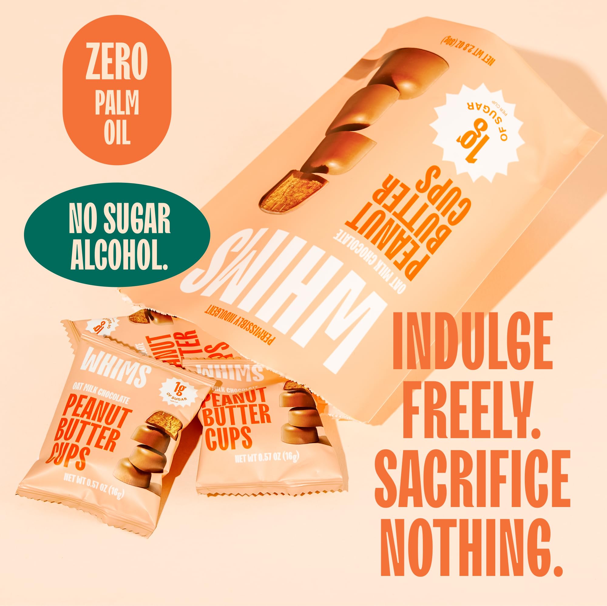 Whims ingredient panel, clean plant-based components for mindful snacking