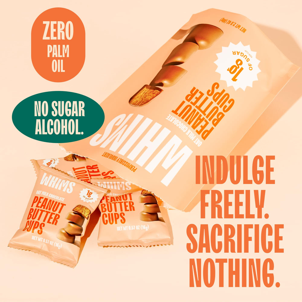 Whims ingredient panel, clean plant-based components for mindful snacking