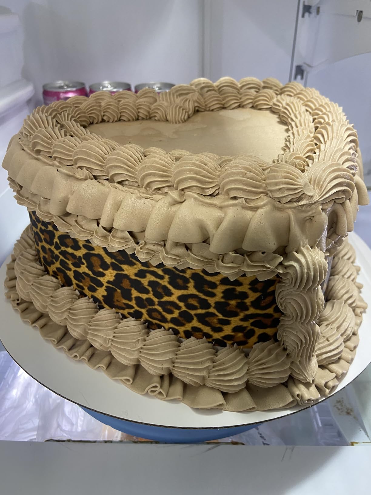 Leopard border on cake from Whimsical Practicality creates cohesive party styling