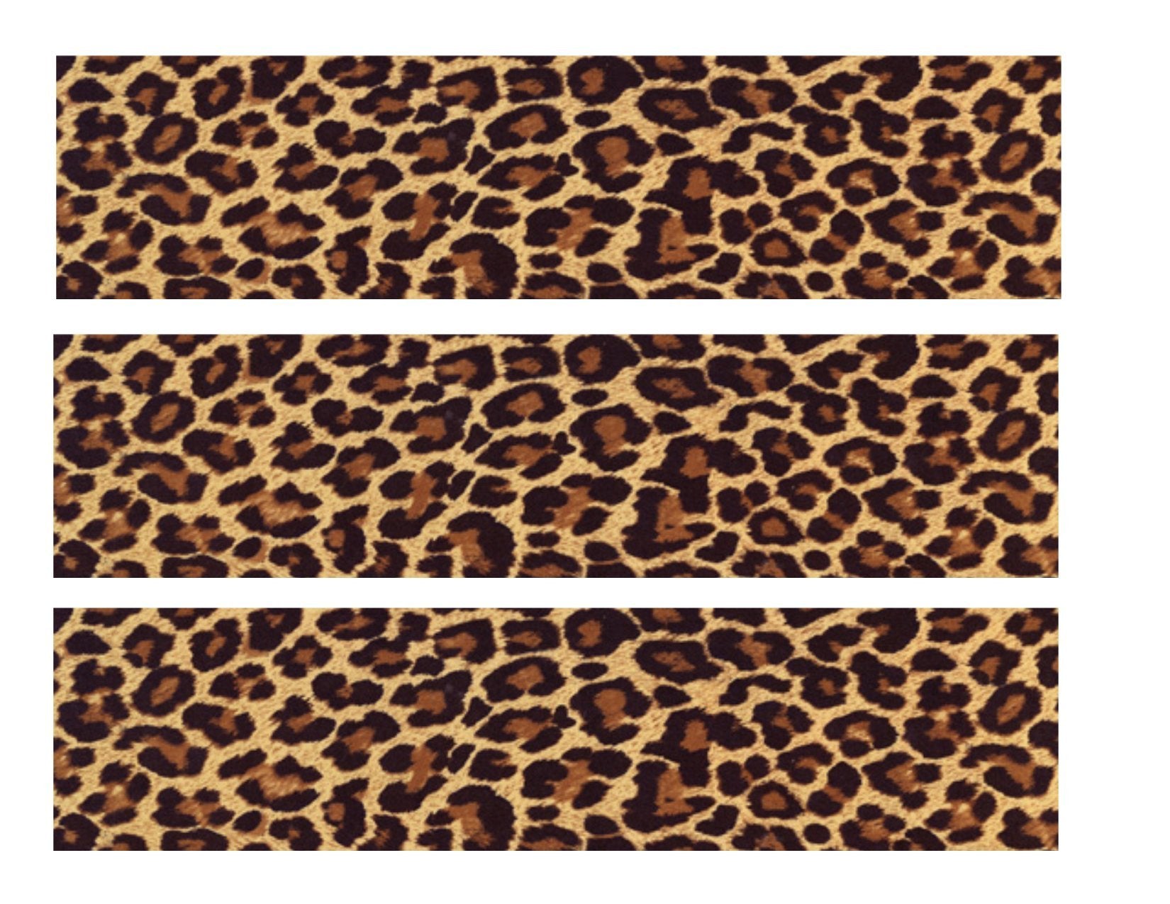 Whimsical Practicality leopard edible icing image border strip enhances a decorated cake