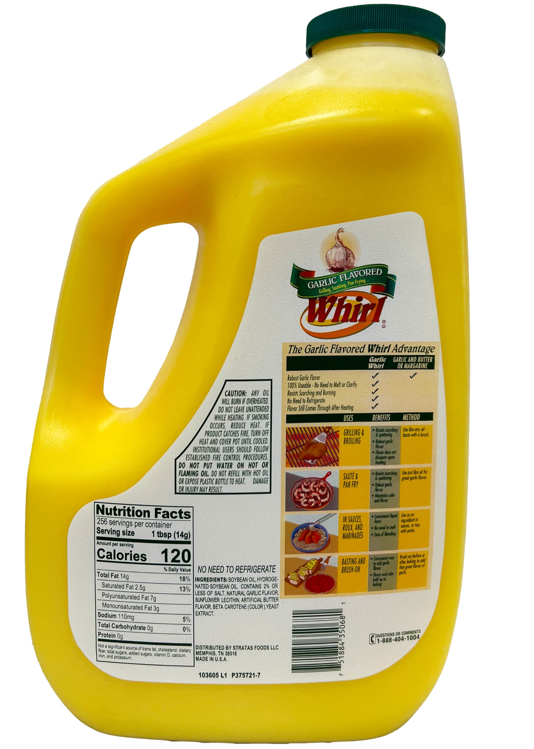 Whirl Garlic Butter Oil sauces and marinades gain depth and smooth texture.