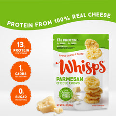 Close-up of Whisps crisp texture, showcasing baked-to-crunch quality.
