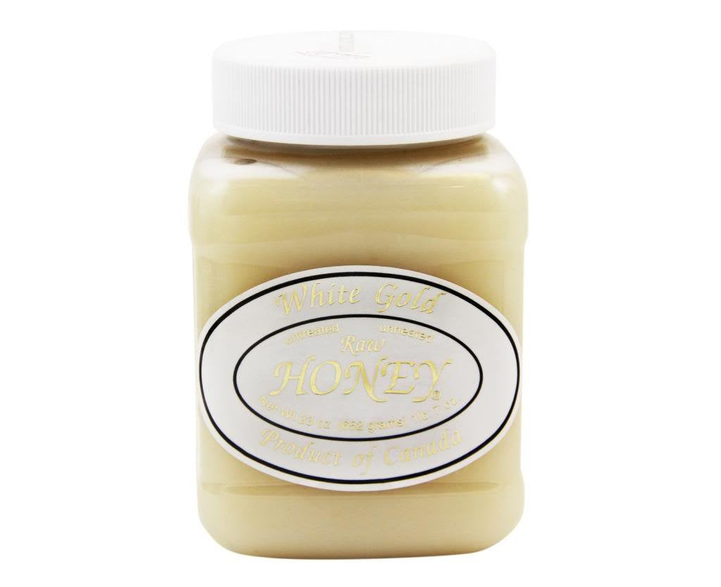 White Gold Raw Honey 23 oz jar for natural sweetness and everyday use