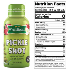 White House Pickle Shots six-pack display for active athletes.