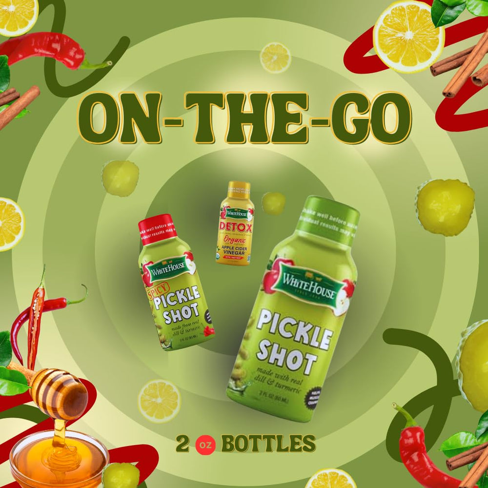White House Pickle Shots packaging ready for travel or gym bag.