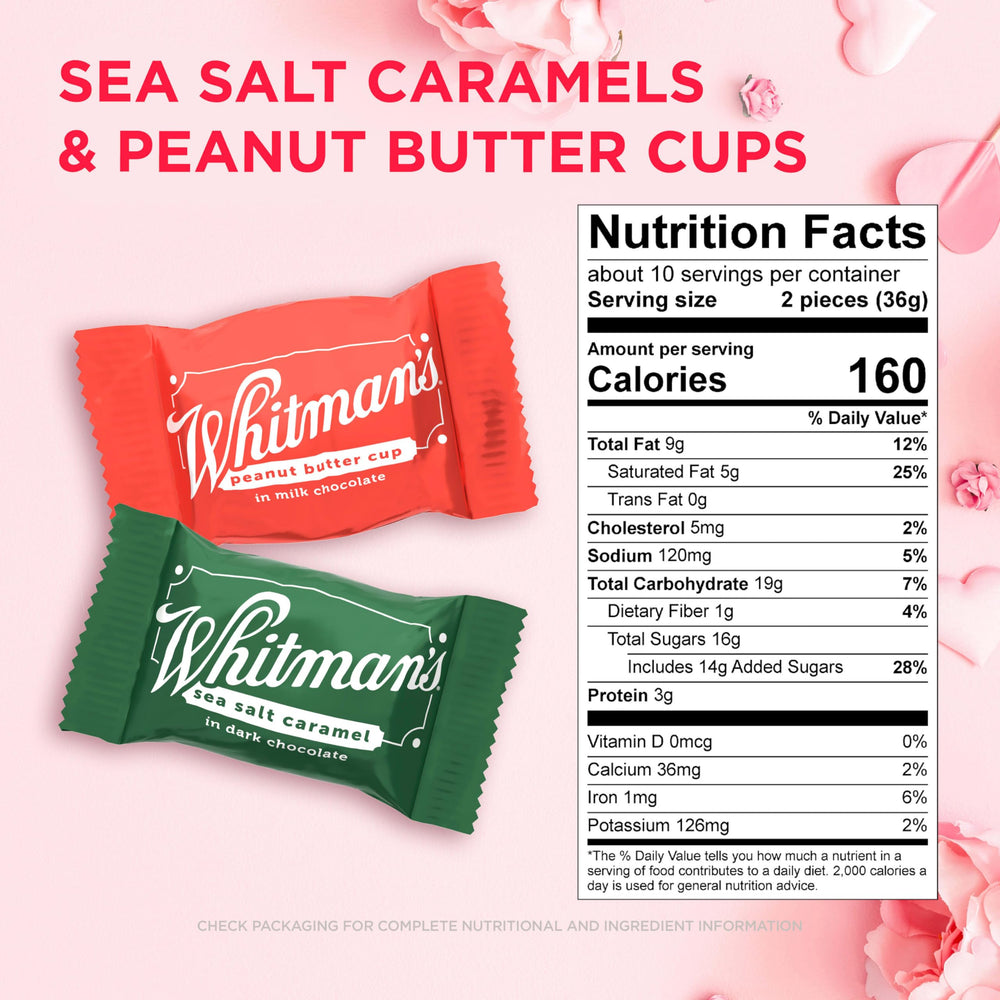 Whitman's BFF chocolates inside showing two flavors for variety.