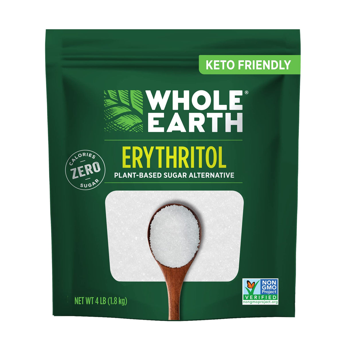 Whole Earth erythritol 4lb pouch for calorie-free baking and beverages