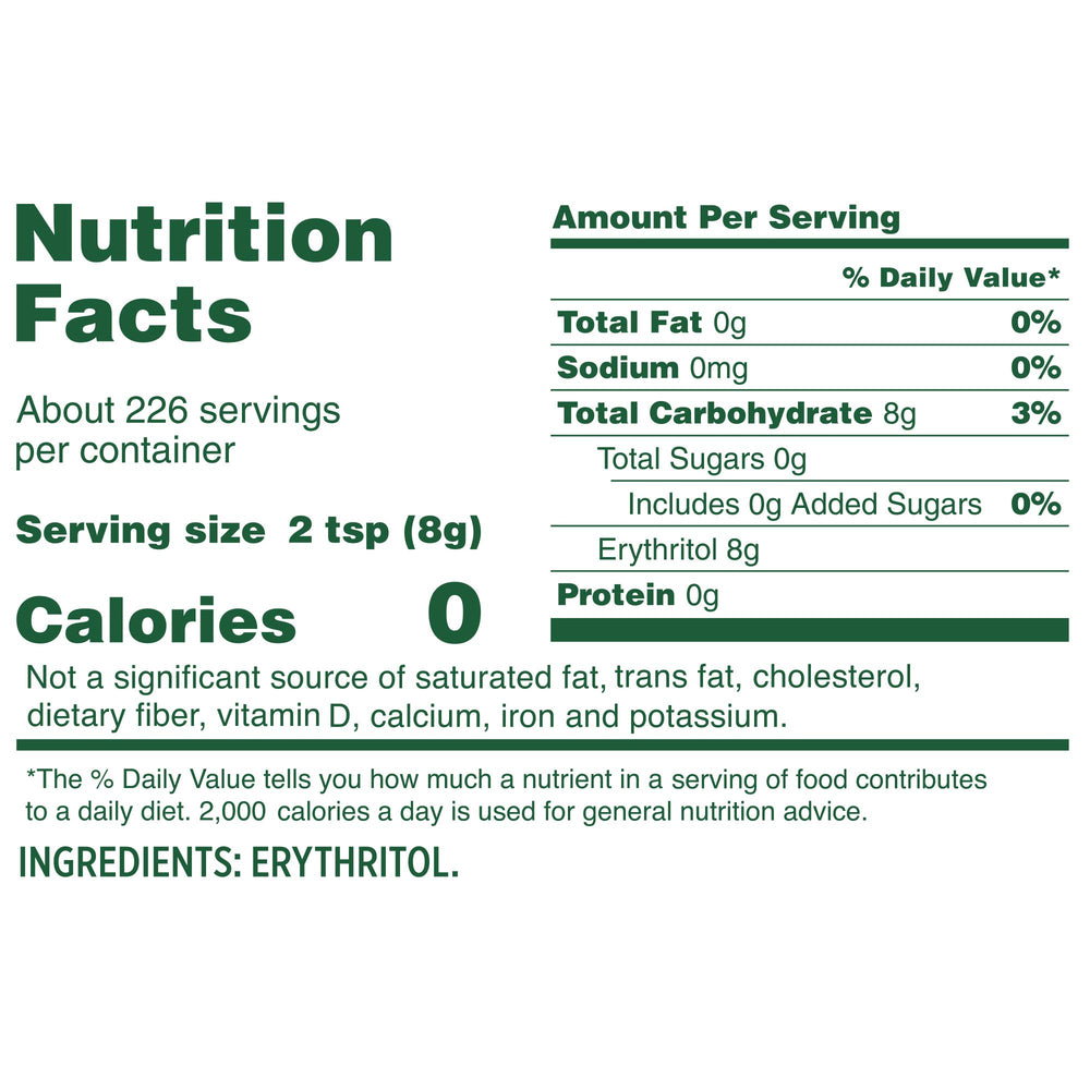 Whole Earth erythritol powder bulk pouch ideal for recipes