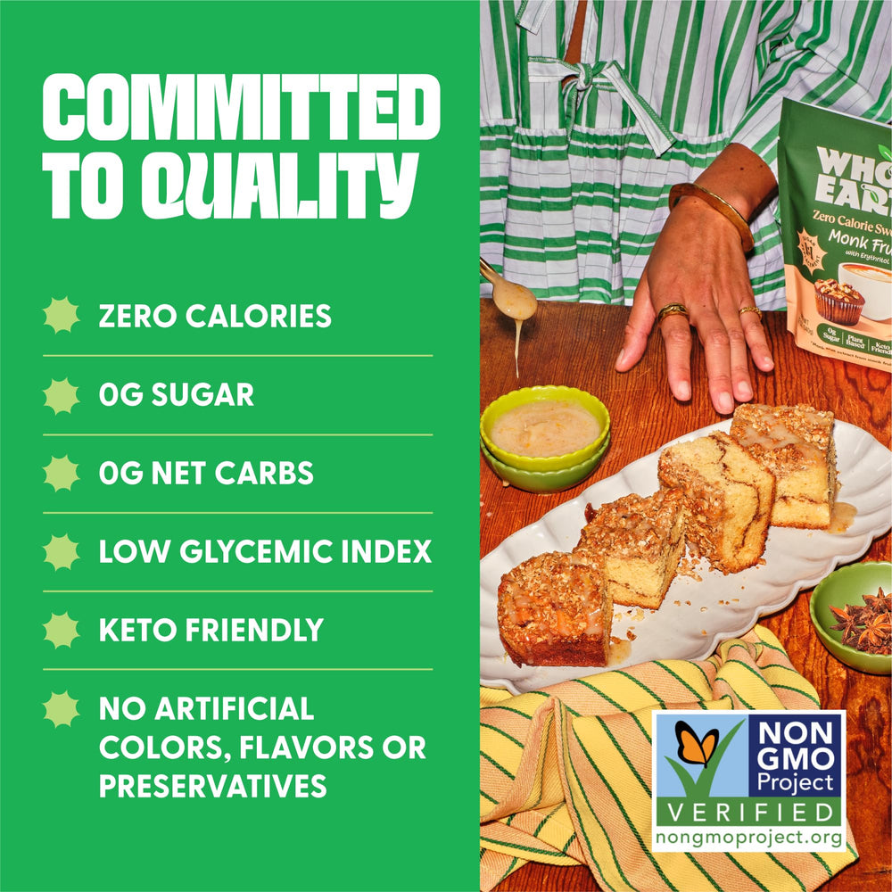Keto-friendly kitchen setup with zero-calorie Whole Earth sweetener