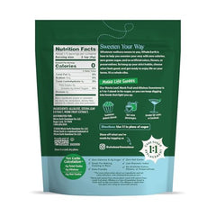 Whole Earth sweetener label closeup shows 1:1 sweetness with no calories.