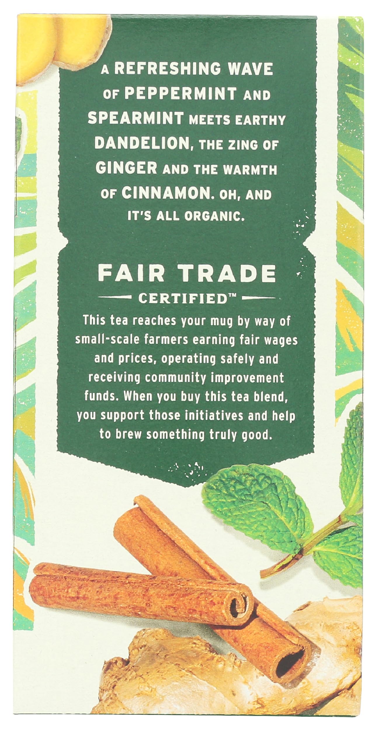 365 by Whole Foods Market tea packaging highlights organic mint-ginger blend
