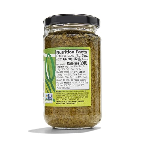 Whole Foods Market Basil Pesto pasta dish featuring vibrant sauce.