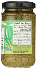 Whole Foods Market Basil Pesto spoon-jar close-up, rich aroma for sauces.