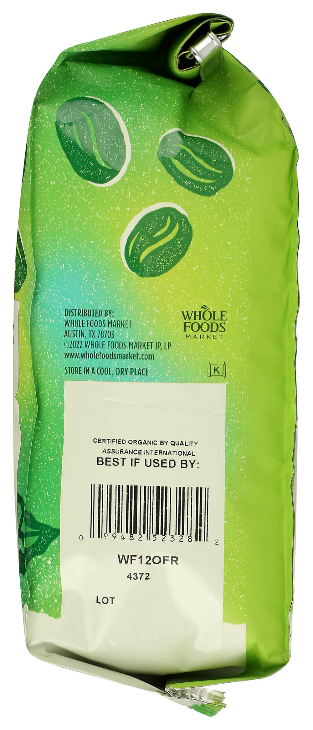 Certifications logos indicating responsible sourcing for Whole Foods Market coffee