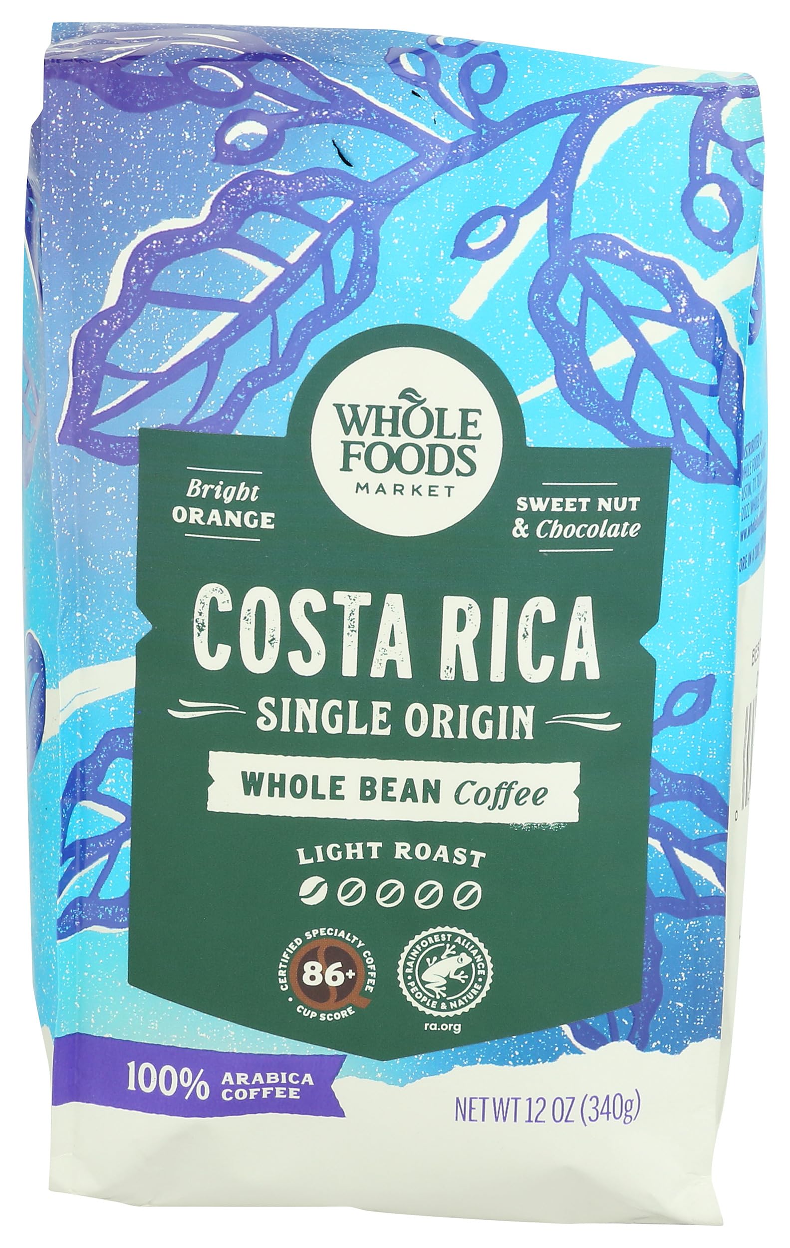 Whole Foods Market Costa Rica single-origin coffee 12 oz bag for pour-over