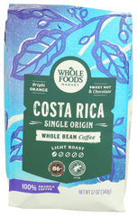 Whole Foods Market Costa Rica single-origin coffee 12 oz bag for pour-over