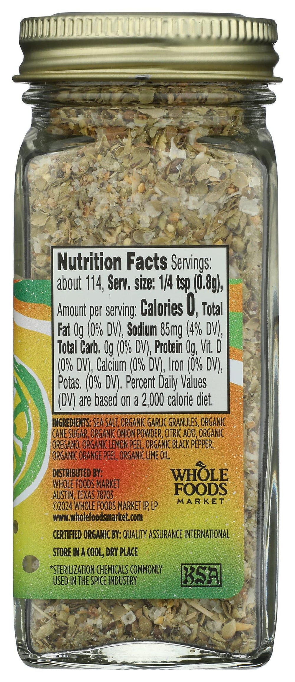 Pantry shelf displays Cuban Mojo Spice Blend among organic seasonings.