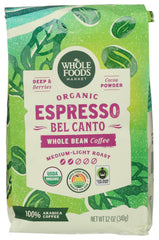 Whole Foods Market Espresso Bel Canto beans for a smooth, versatile base.