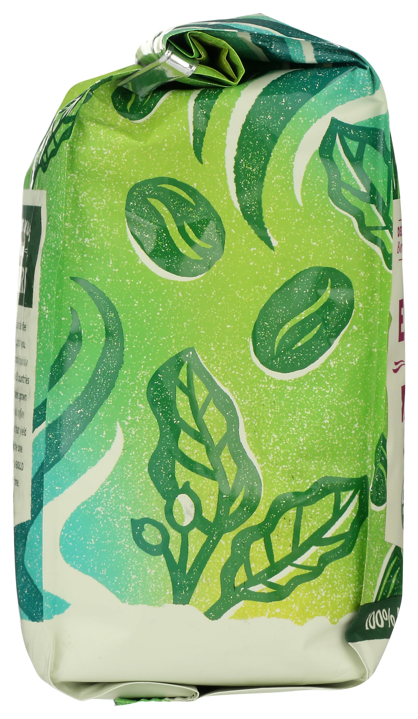 Resealable closure helps maintain aroma after opening.