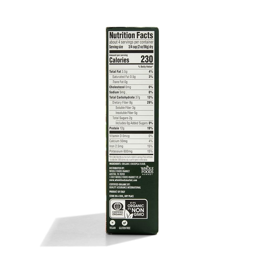 Whole Foods Market gluten-free pasta alternative made with chickpeas, high-protein texture