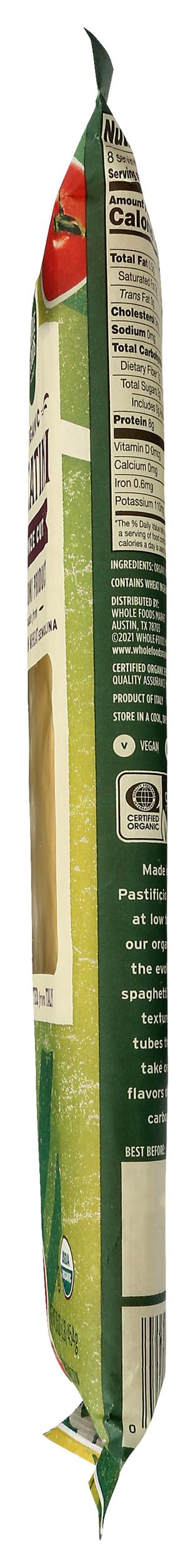Pasta made in Italy using traditional methods with care.