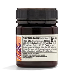 Closeup of Whole Foods Market Multifloral Manuka honey jar showing premium texture