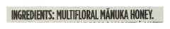 Kosher-certified Whole Foods Market Manuka honey label and non-GMO verification