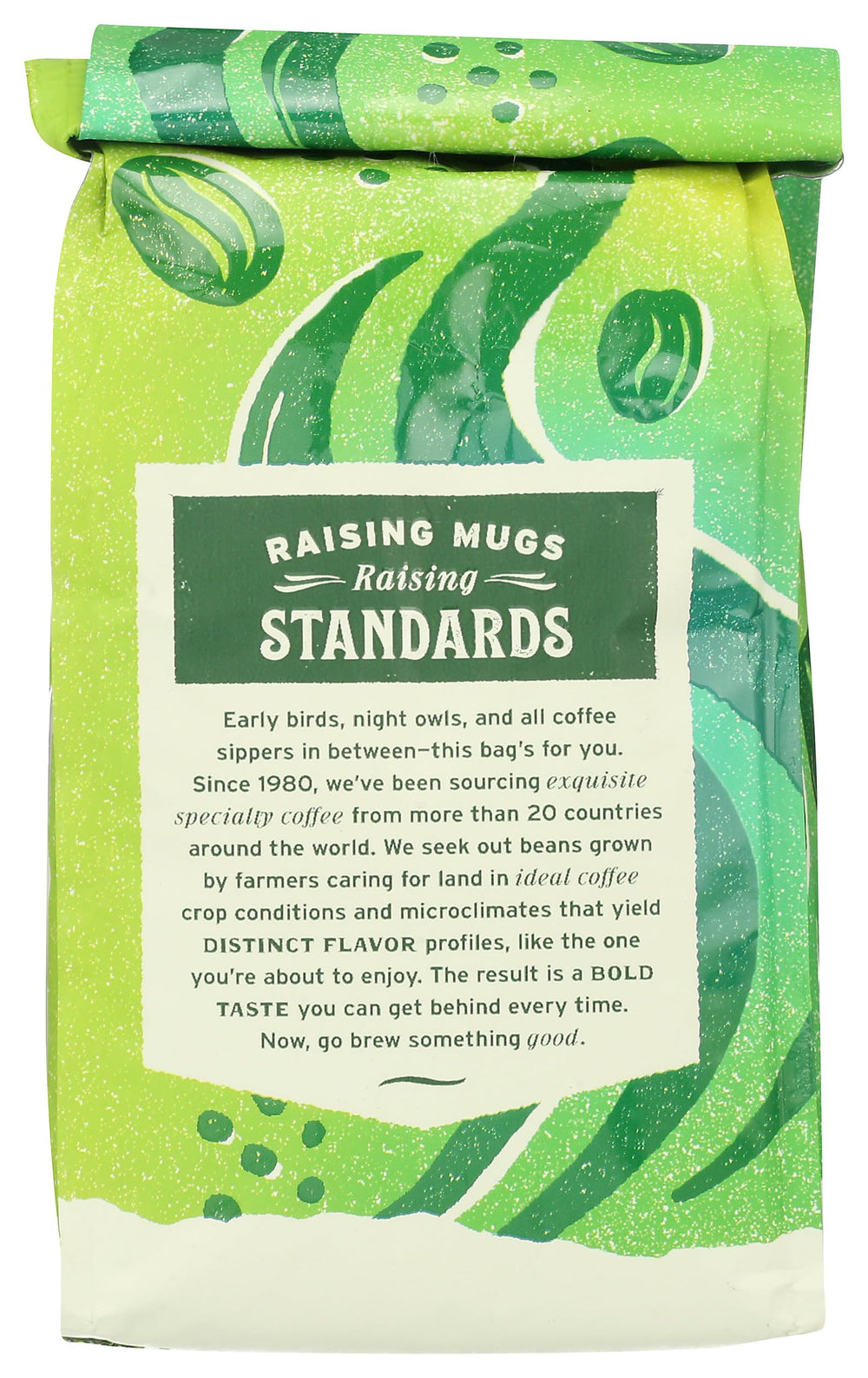 Whole Foods Market Café La Duena ground coffee closeup highlighting aromatic oils for flavorful mornings