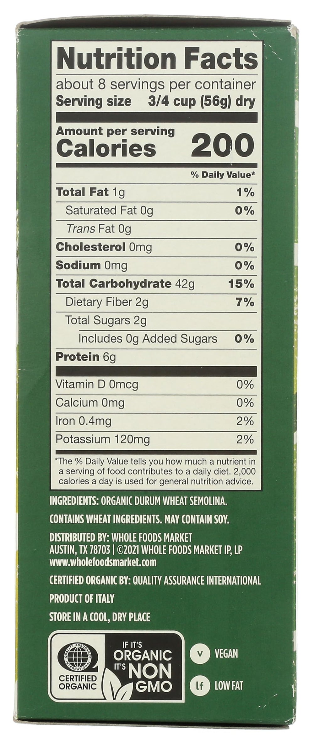 Whole Foods Market Organic Casarecce bronze-cut closeup shows texture that clings to sauces.