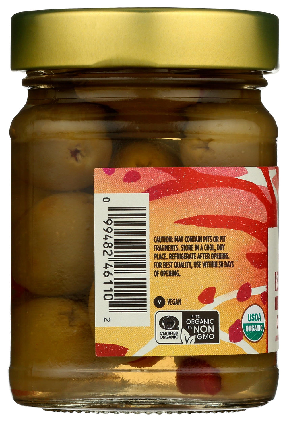 Whole Foods Market organic certifications label on jar.