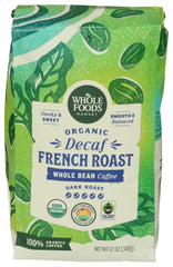 Whole Foods Market Organic Decaf Coffee bag with rich aroma for evening rituals