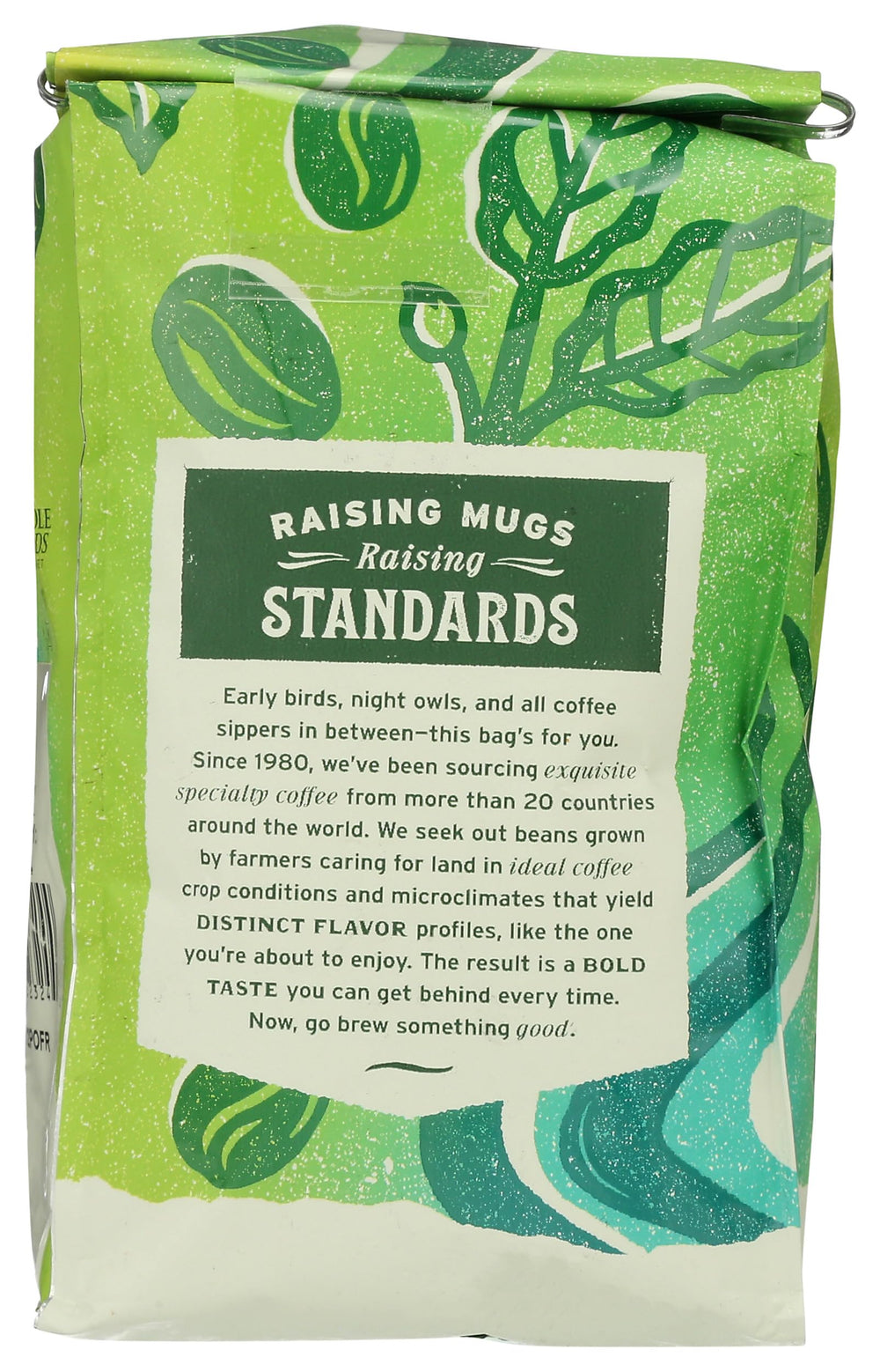 Steam rising from a cup of Whole Foods Market Organic Decaf Coffee
