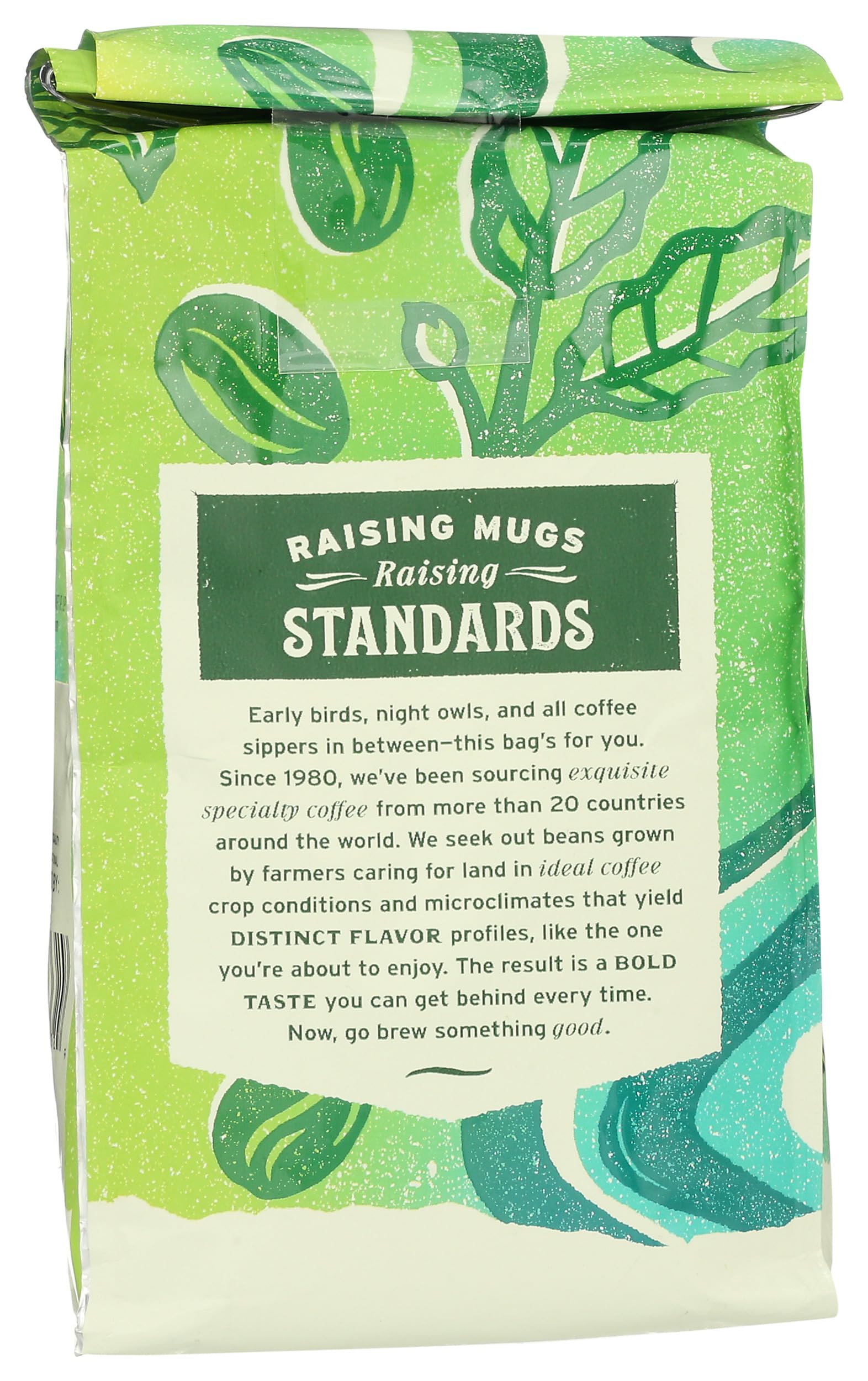 Whole Foods Market Organic La Mesa coffee bag closeup, showcasing freshness.