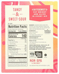 Whole Foods Market Organic Pink Grapefruit Italian Soda bottle label closeup shows natural ingredients.