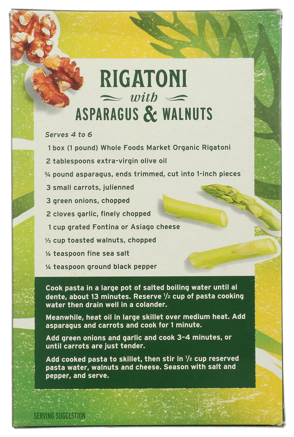 Whole Foods Market Organic Rigatoni ridged edges improve grip on thick sauces.