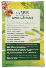 Whole Foods Market Organic Rigatoni ridged edges improve grip on thick sauces.