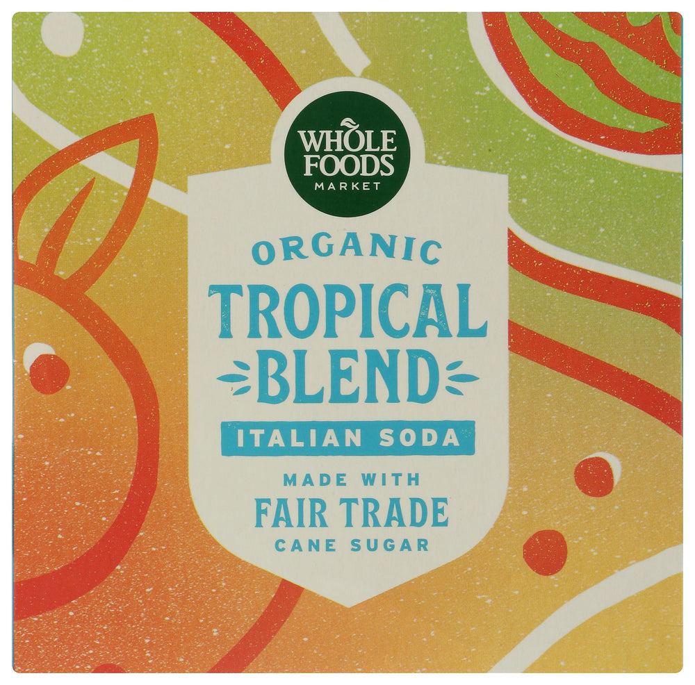 Whole Foods Market label close-up highlighting organic ingredients for a clean, natural flavor.