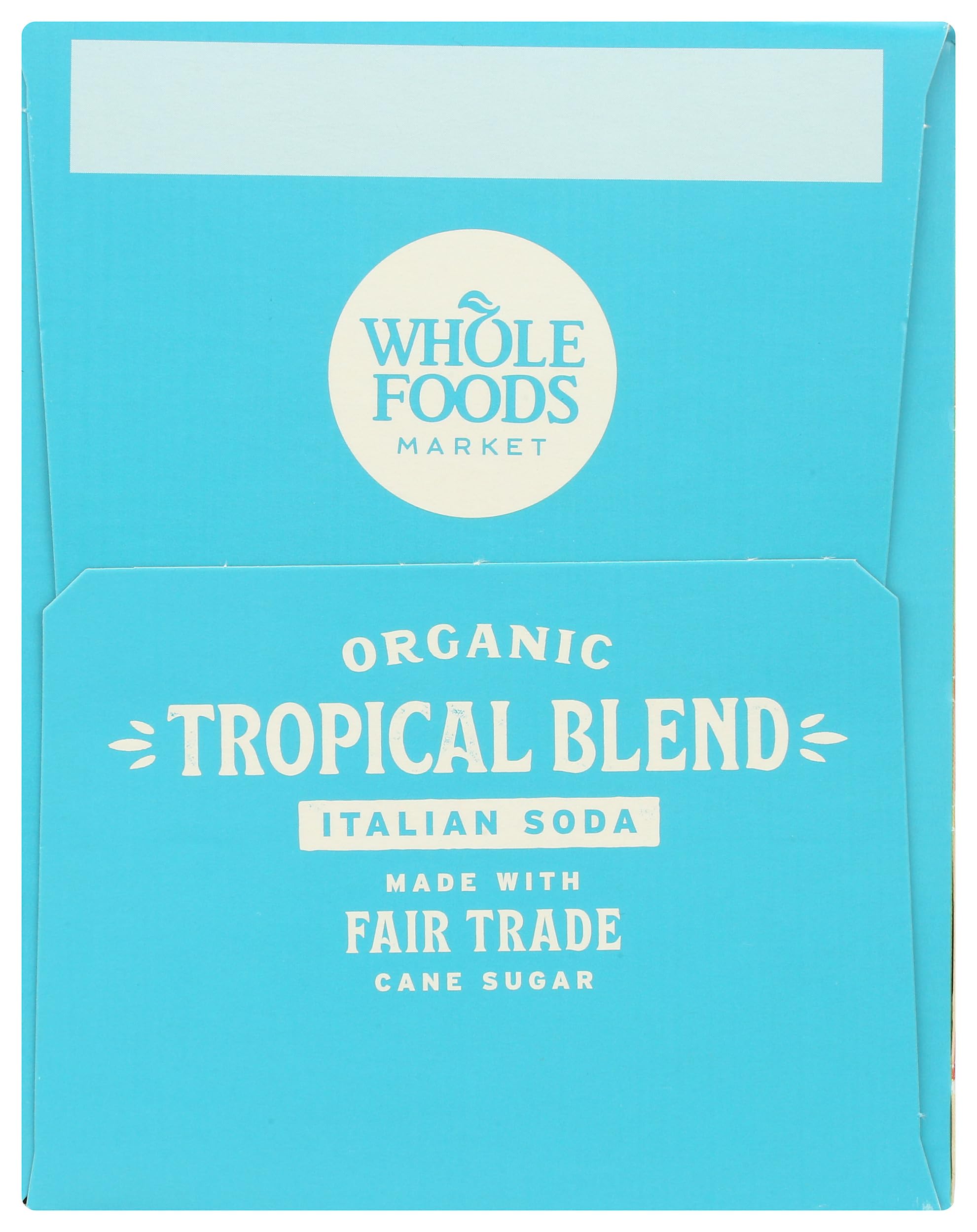 Whole Foods Market organic tropical blend four-pack ready for on-the-go refreshment.