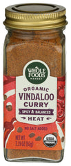 Whole Foods Market Organic Vindaloo Curry Seasoning jar for bold fiery flavor