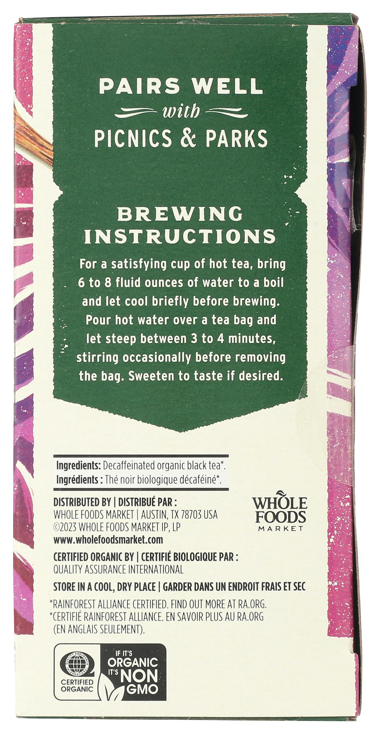 Whole Foods Market tea leaves closeup highlights organic origins and quality