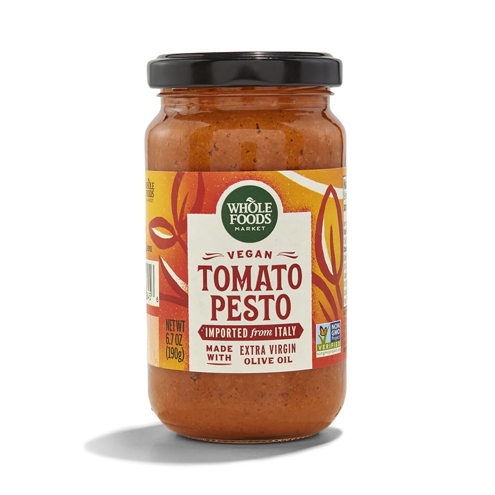 Whole Foods Market vegan tomato pesto jar for easy pasta nights