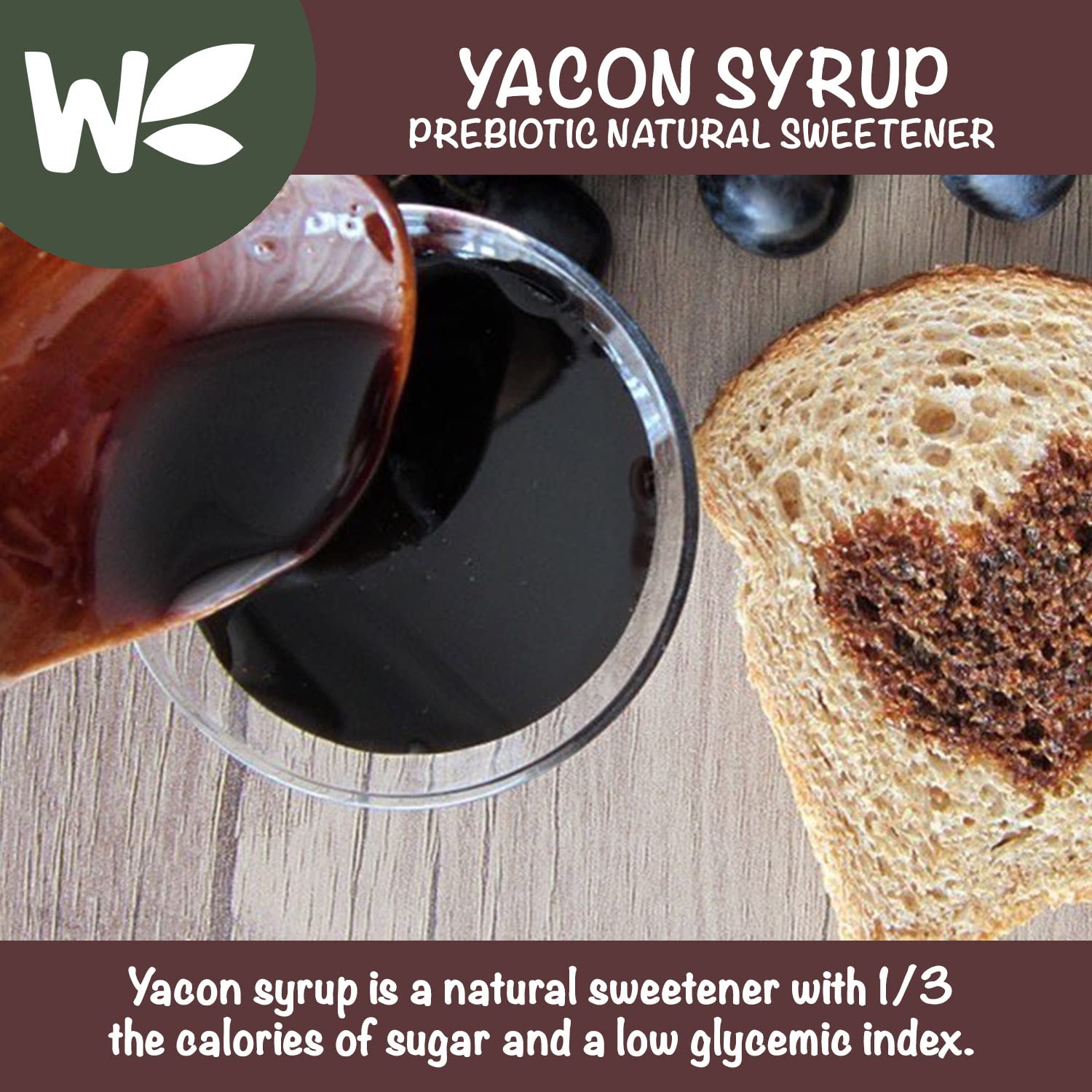 Organic label on Wholefort yacon syrup highlights natural sourcing
