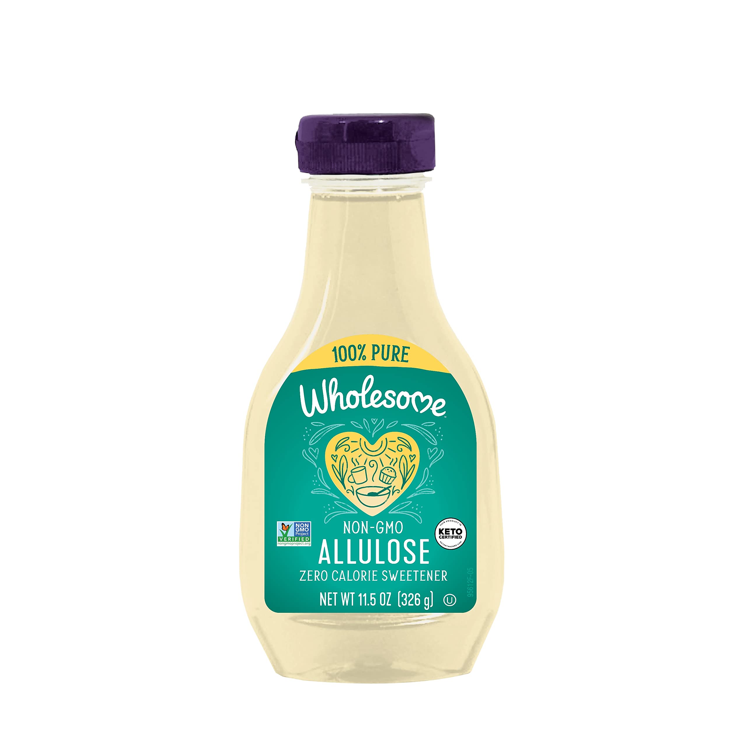 Wholesome Allulose liquid sweetener bottle, zero-calorie option for healthier beverages.