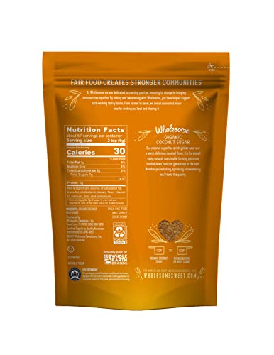 Wholesome Coconut Sugar scoop demonstrates ready-to-use sweetness for precise measurement.