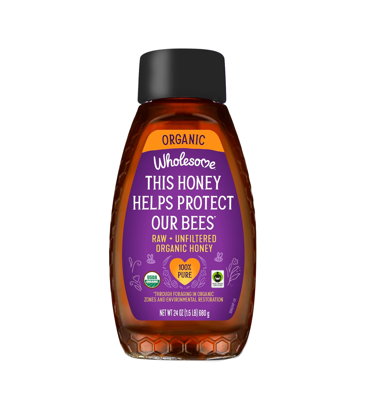 Wholesome organic raw honey bottle close-up for pure, versatile sweetness.