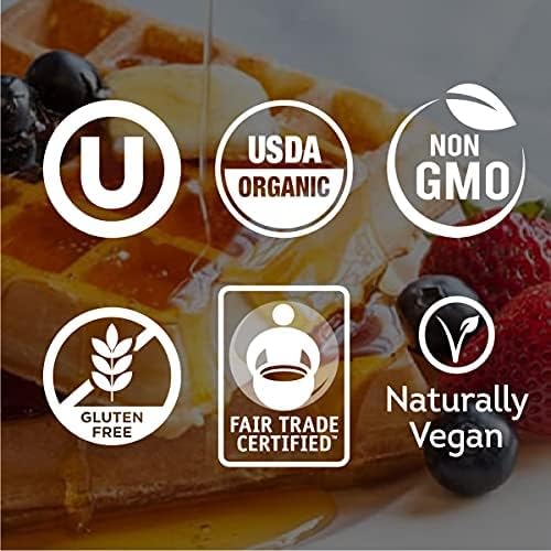Wholesome certification labels show non-GMO, gluten-free, vegan