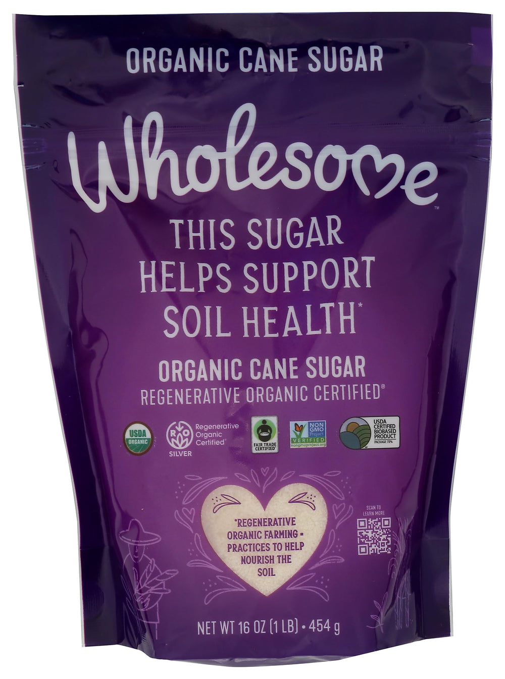 Wholesome Organic Cane Sugar 16 oz pack, ideal for everyday baking