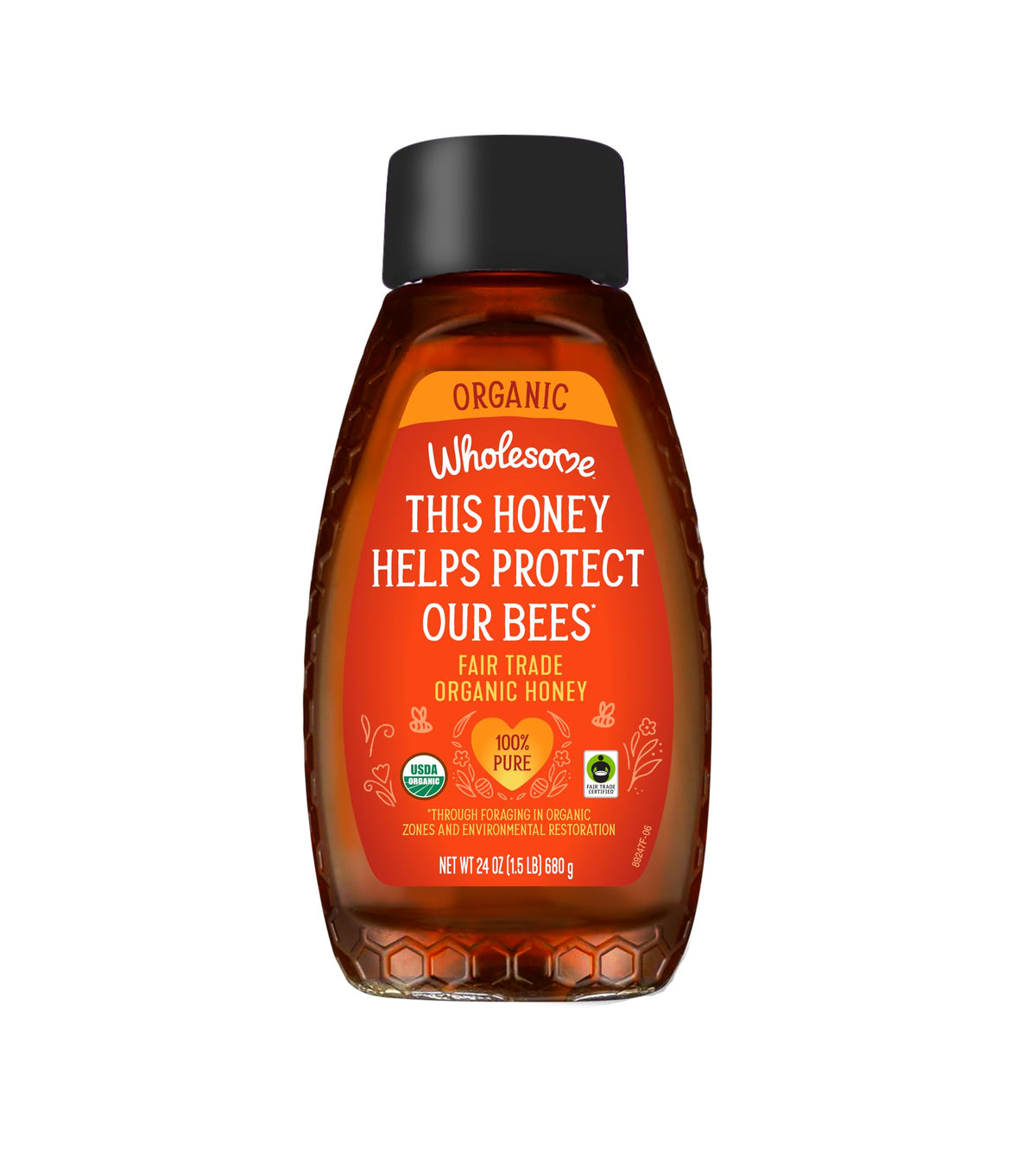 Wholesome Organic Honey bottle 24oz for natural sweetness in daily use
