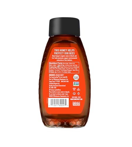 Wholesome Organic Honey pour jar ideal for adding to tea or coffee
