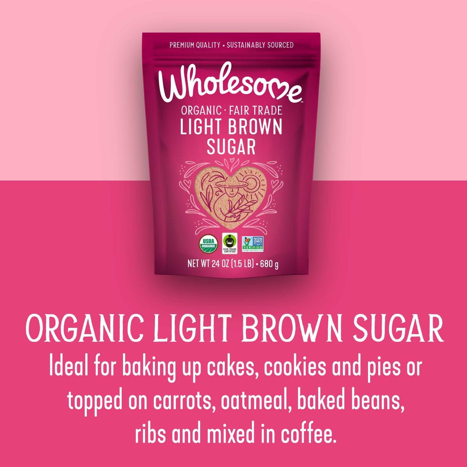 Wholesome Organic Light Brown Sugar on roasted carrots